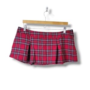 Folter Plaid Micro Mini Skirt Y2K Schoolgirl Grunge Emo Scene Rave Size XL NWT